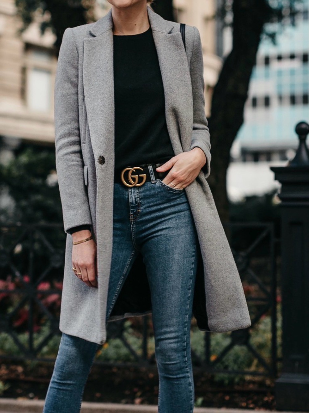 Womens Grey Long Wool Blend Coat - Stylish Fall Outerwear